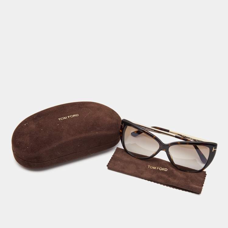 Pre Owned Tom Ford Brown Tortoise Reveka Gradient Sunglasses