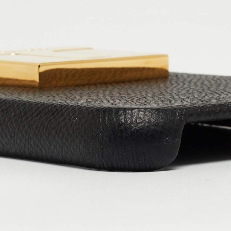 Pre Owned Tom Ford Black Grained Leather iPhone 12 Case