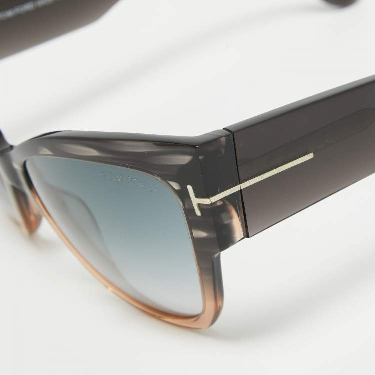 Pre Owned Tom Ford Grey Gradient TF371 Anoushka Cat Eye Sunglasses