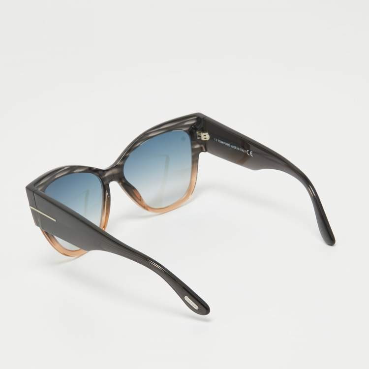 Pre Owned Tom Ford Grey Gradient TF371 Anoushka Cat Eye Sunglasses
