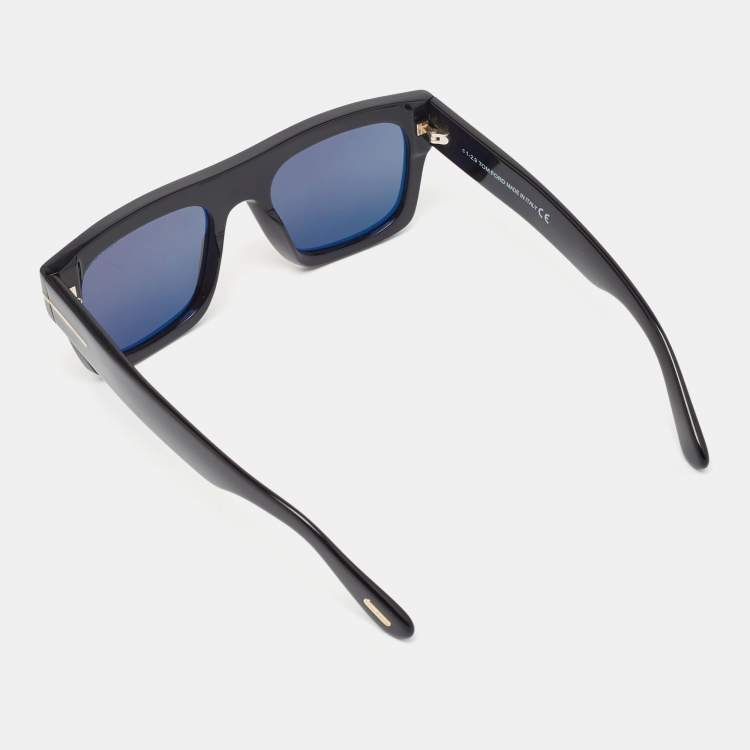 Pre Owned Tom Ford Black  Fausto Tf711 Rectangle  Sunglasses
