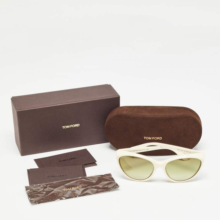 Pre Owned Tom Ford Off White Gradient TF231 Martina Cat Eye Sunglasses