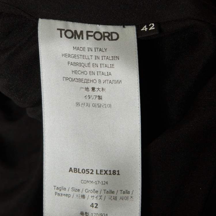 Pre Owned Tom Ford Black Leather V-Neck Belted Mini Dress M