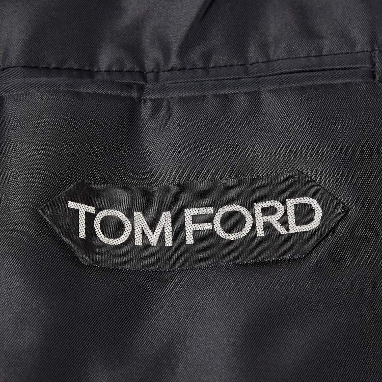 Pre Owned Tom Ford Black Rhinestone Button Wool Single Breasted Blazer S