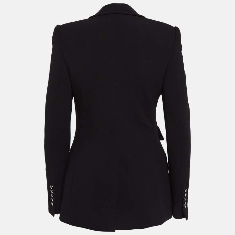 Pre Owned Tom Ford Black Rhinestone Button Wool Single Breasted Blazer S