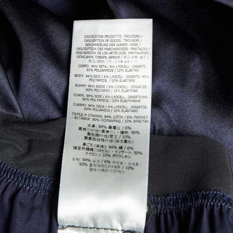 Pre Owned Tom Ford Navy Blue Silk Trousers XS