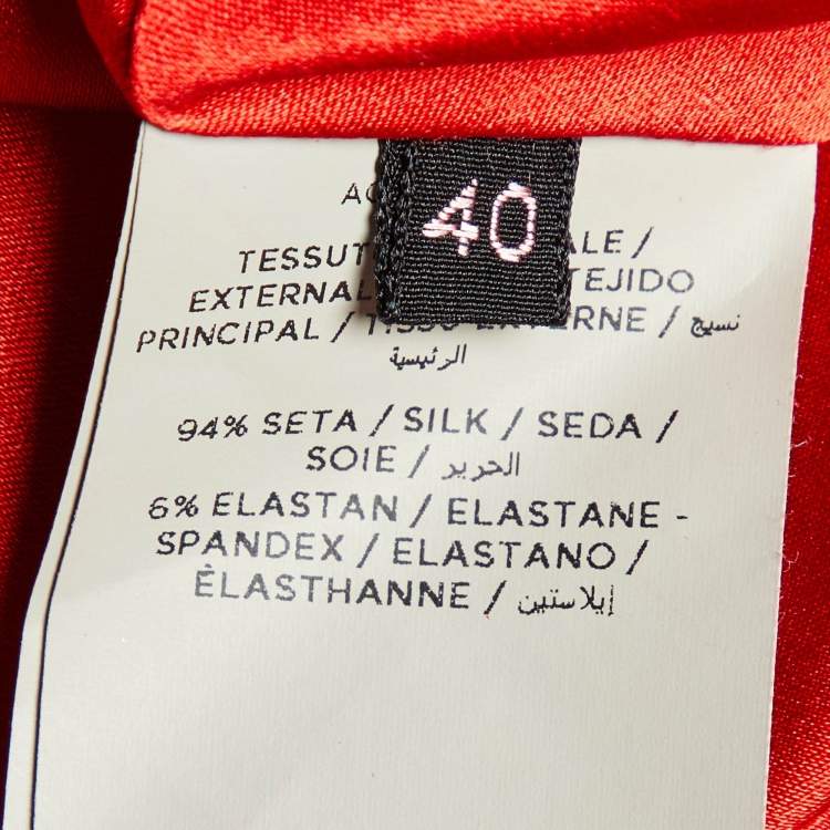 Pre Owned Tom Ford Red Silk Draped Zip Detail Short Dress S