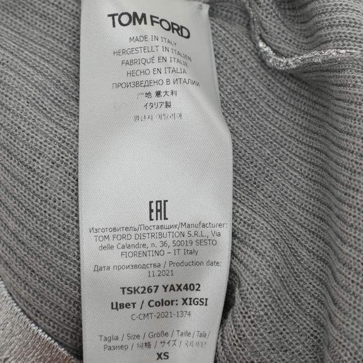 Pre Owned Tom Ford Silver Rib Knit Tank Top XS