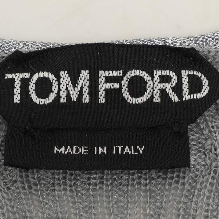 Pre Owned Tom Ford Silver Rib Knit Tank Top XS