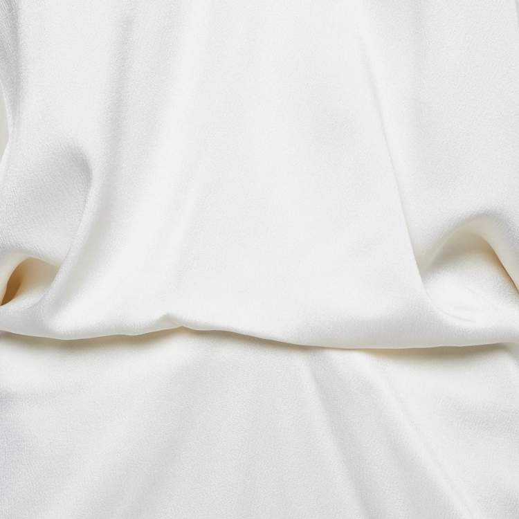 Pre Owned Tom Ford White Sateen Draped Mini Dress M