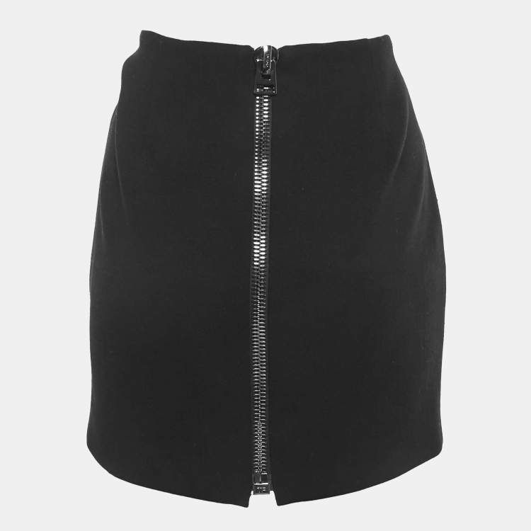 Pre Owned Tom Ford Black Wool Knit Mini Skirt M