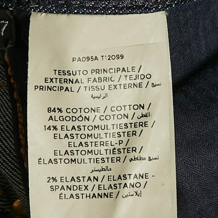 Pre Owned Tom Ford Dark Blue Denim Zipper Detail Skinny Fit Jeans M Waist 28"