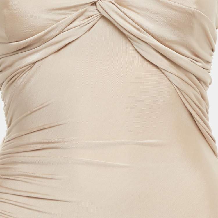 Pre Owned Tom Ford Champaign Pink Jersey One Shoulder Evening Dress XXS 