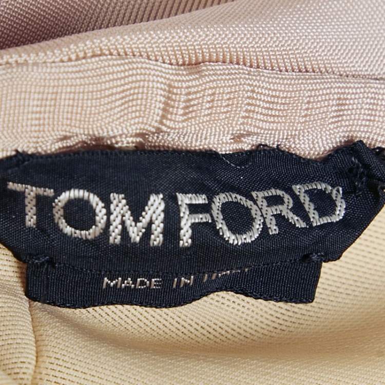 Pre Owned Tom Ford Champaign Pink Jersey One Shoulder Evening Dress XXS 