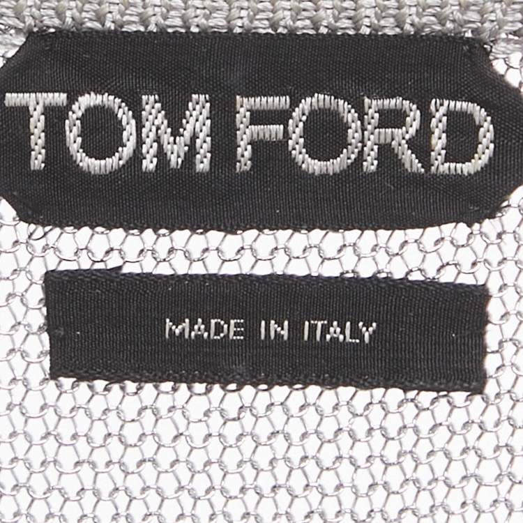 مملوكة مسبقًا Tom Ford Silver Metallic Knit Sheer Tank Top S