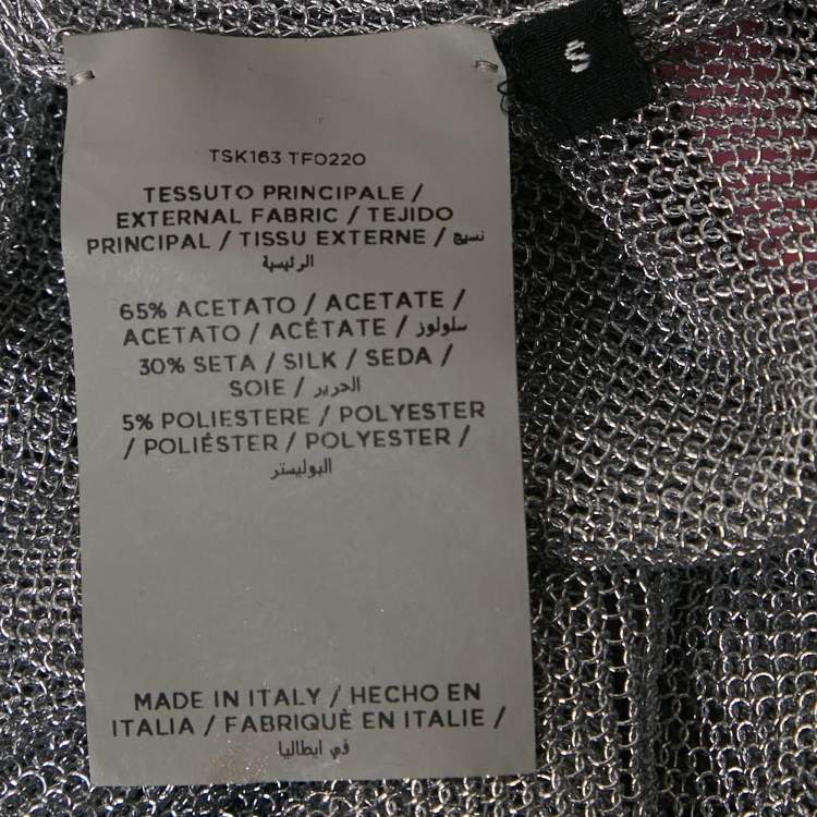 مملوكة مسبقًا Tom Ford Silver Metallic Knit Sheer Tank Top S