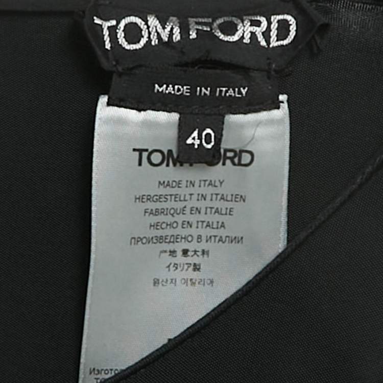Pre Owned Tom ford Black Jersey Belted Kaftan Maxi Dress S