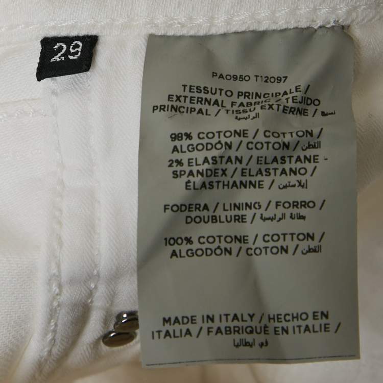 مملوكة مسبقًا Tom Ford White Denim Skinny Jeans M/Waist 29"