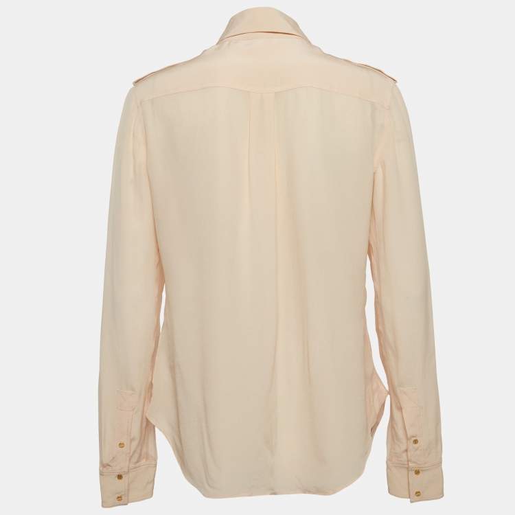 Pre Owned Tom Ford Pink Silk Long Sleeve Shirt M