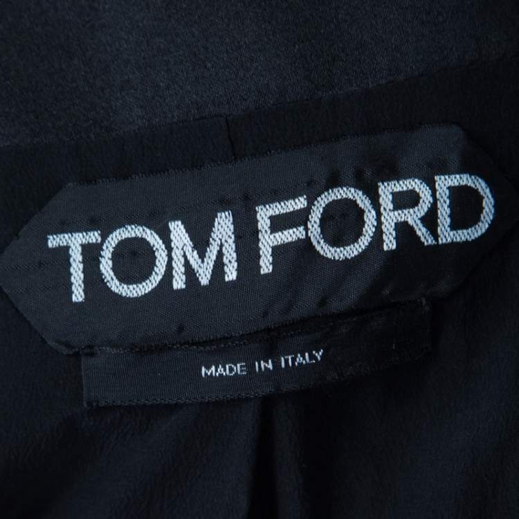Pre Owned Tom Ford Black Fringed Back Detail Tailored Blazer S 