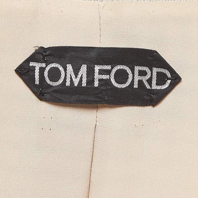 Pre Owned Tom Ford Beige Textured Single Breasted Blazer XS