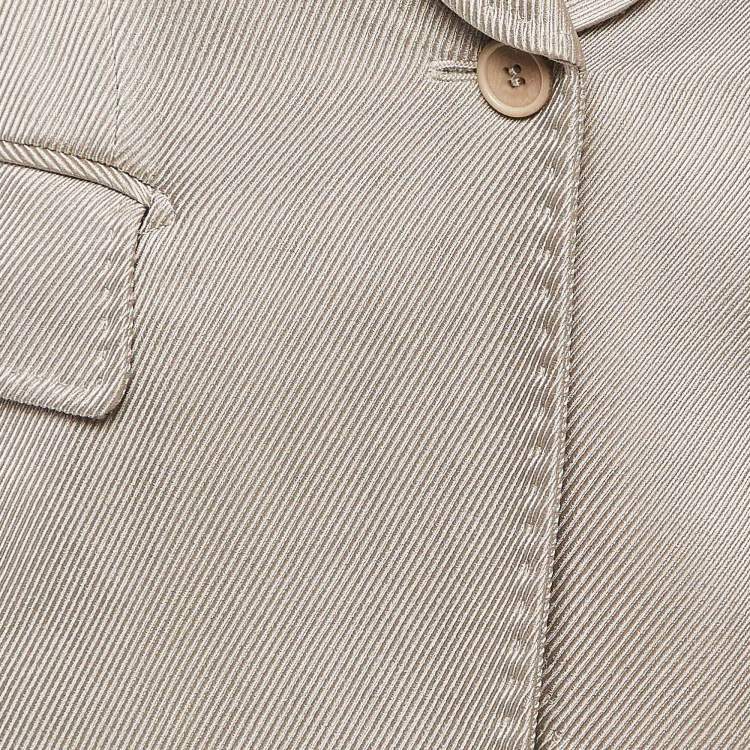 Pre Owned Tom Ford Beige Textured Single Breasted Blazer XS