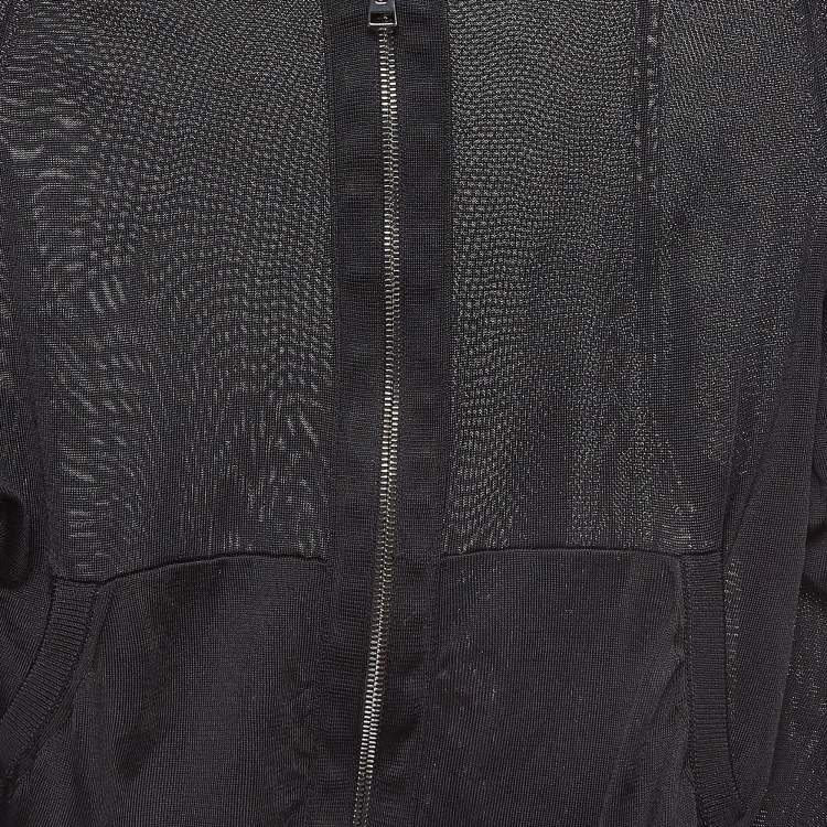 Pre Owned Tom Ford Black Silk Knit Semi Sheer Hooded Jacket S
