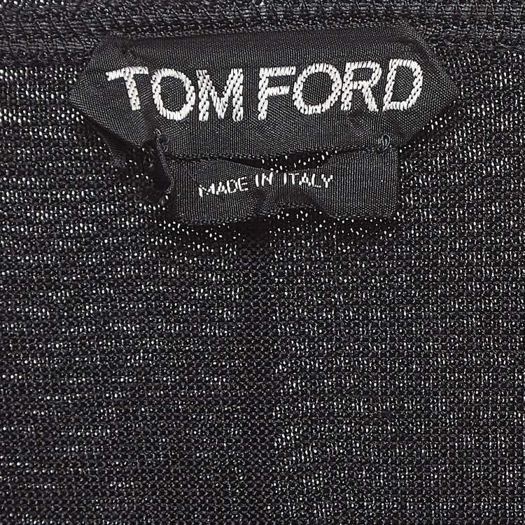 Pre Owned Tom Ford Black Silk Knit Semi Sheer Hooded Jacket S