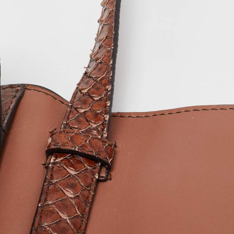 Pre Owned Tom Ford Brown Python Large Natalia Shoulder Bag