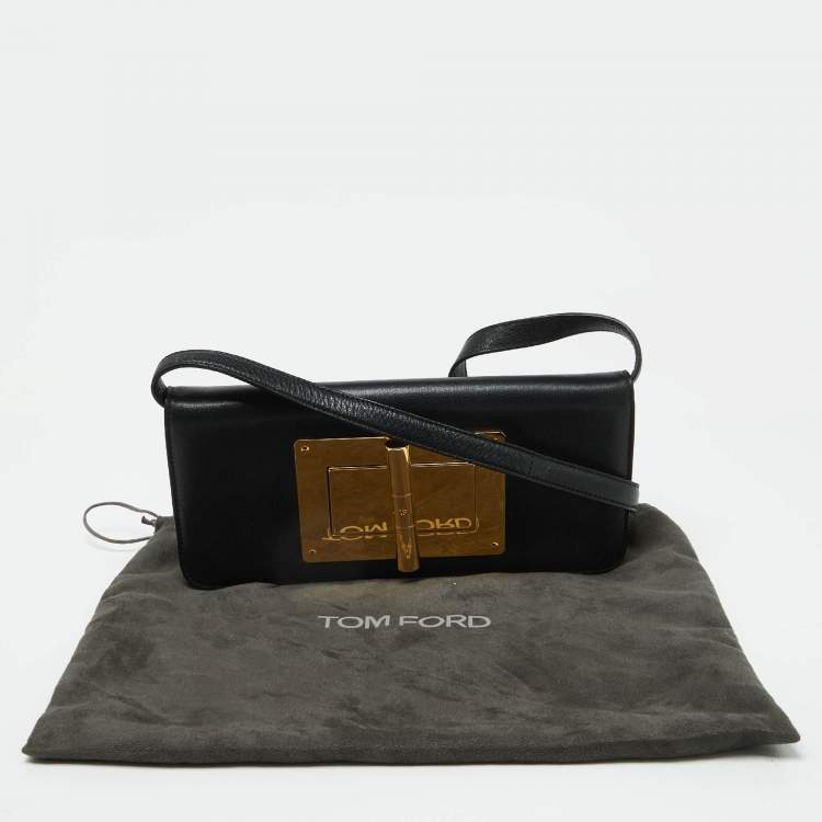 Pre Owned Tom Ford Black Leather Natalia Convertible Clutch