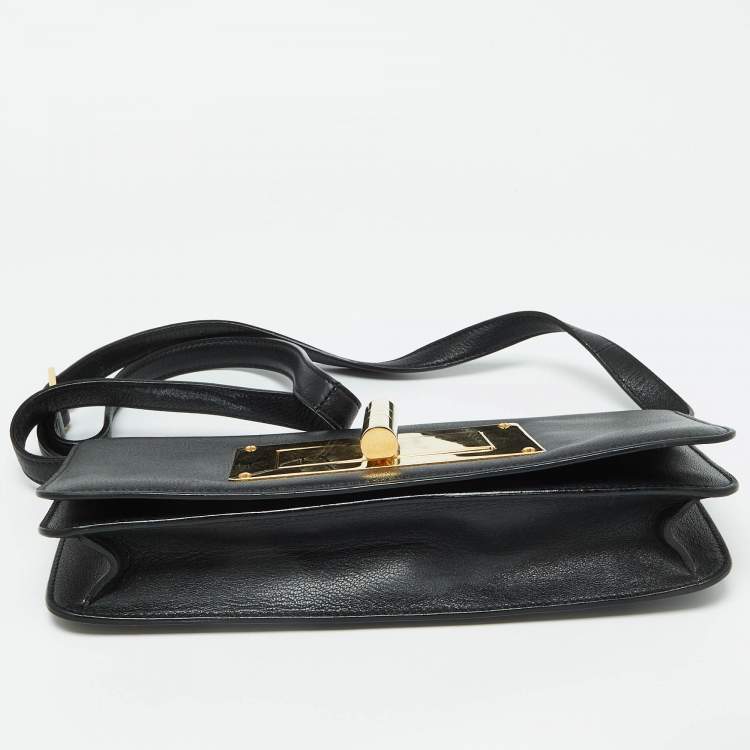 Pre Owned Tom Ford Black Leather Natalia Convertible Clutch