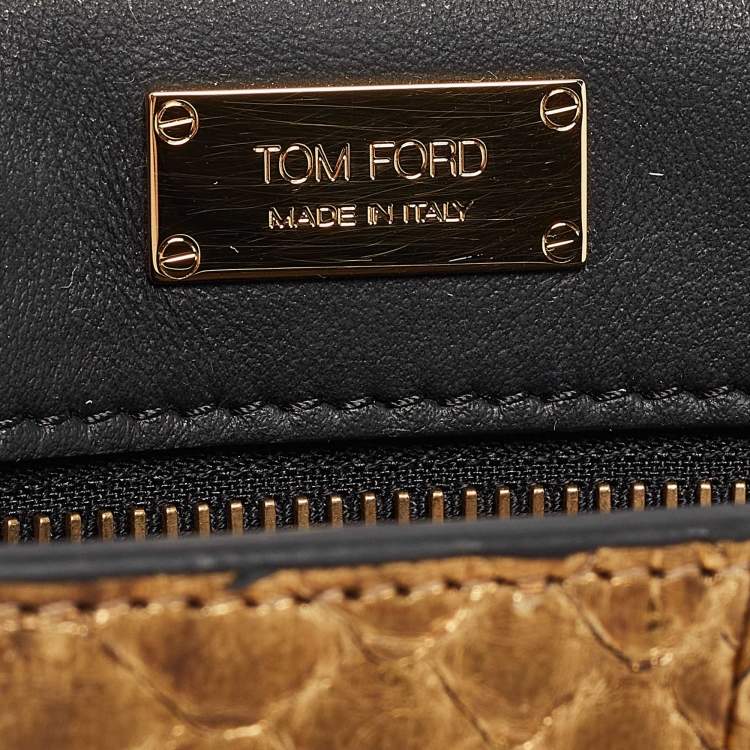 Pre Owned Tom Ford Gold Python Small Chain Natalia Shoulder Bag