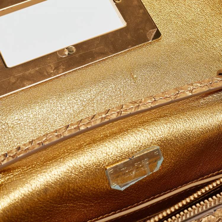 Pre Owned Tom Ford Gold Python Natalia Wallet On Chain