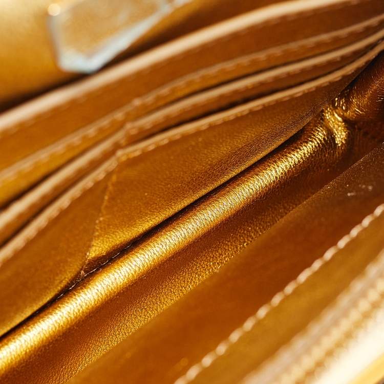 Pre Owned Tom Ford Gold Python Natalia Wallet On Chain