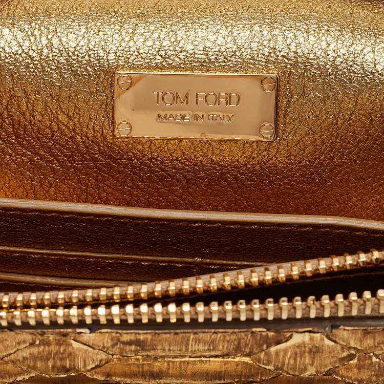 Pre Owned Tom Ford Gold Python Natalia Wallet On Chain