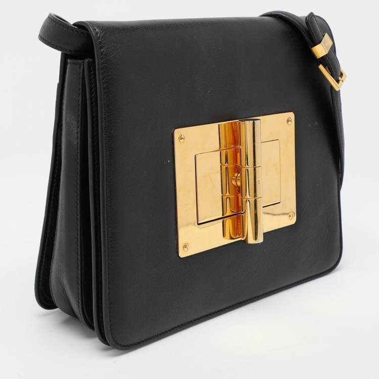 Pre Owned Tom Ford Black Leather Natalia Crossbody Bag