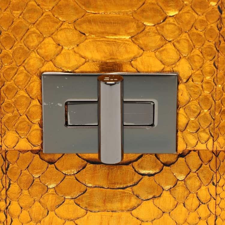 Pre Owned Tom Ford Gold Python Natalia Chain Shoulder Bag