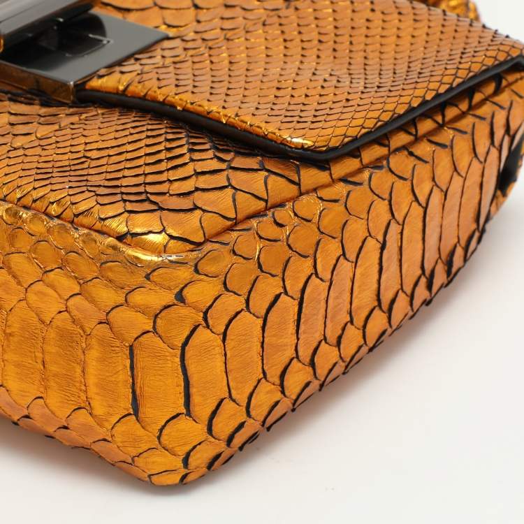 Pre Owned Tom Ford Gold Python Natalia Chain Shoulder Bag