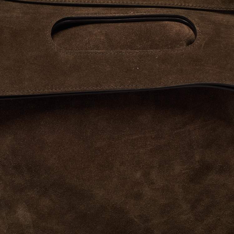 Pre Owned Tom Ford Brown Suede Alix Convertible Tote Backpack