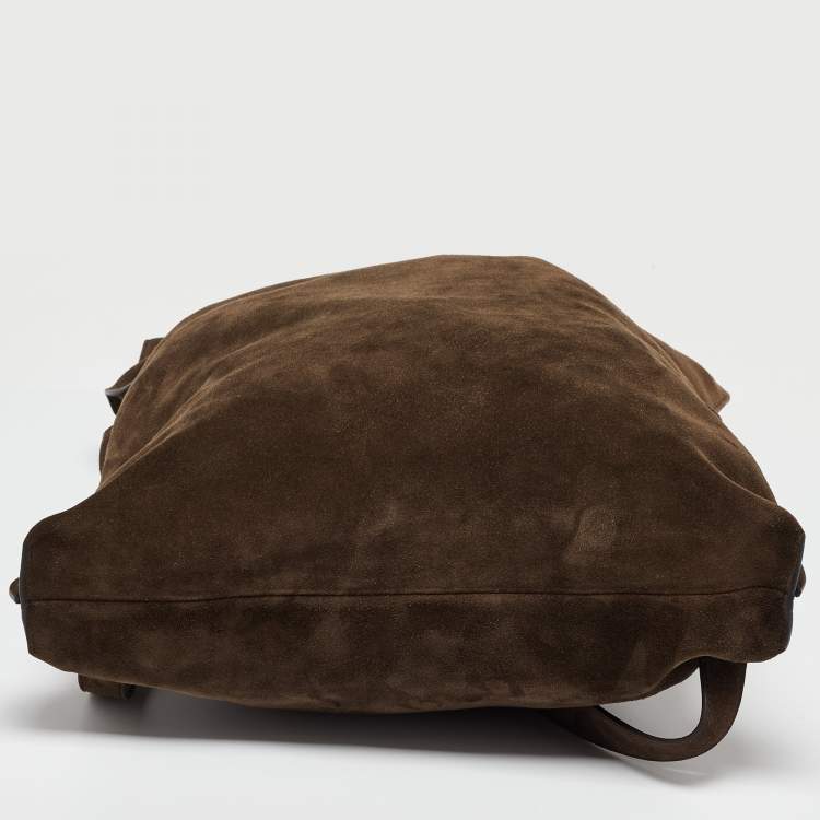 Pre Owned Tom Ford Brown Suede Alix Convertible Tote Backpack