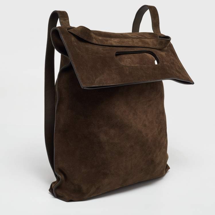 Pre Owned Tom Ford Brown Suede Alix Convertible Tote Backpack
