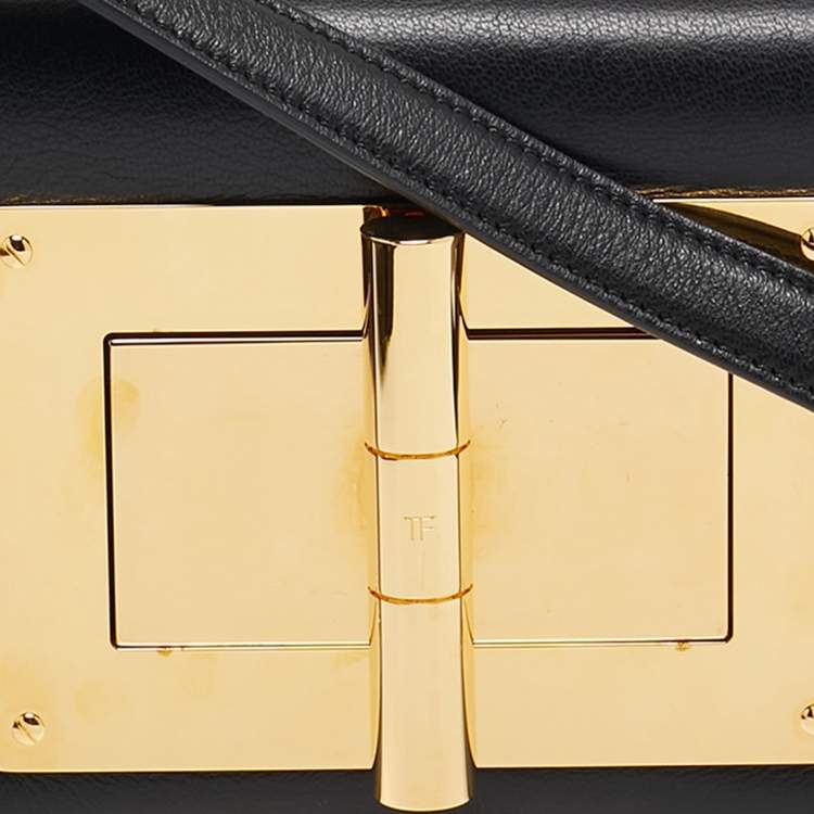 Pre Owned Tom Ford Black Leather Natalia Long Clutch Bag