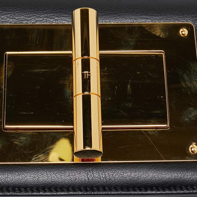 Pre Owned Tom Ford Black Leather Natalia Long Clutch Bag