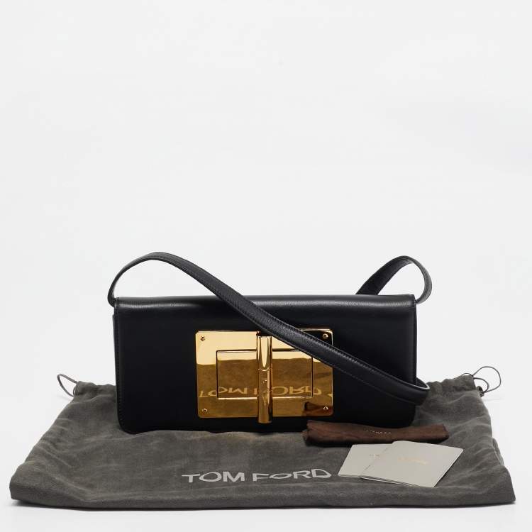 Pre Owned Tom Ford Black Leather Natalia Long Clutch Bag