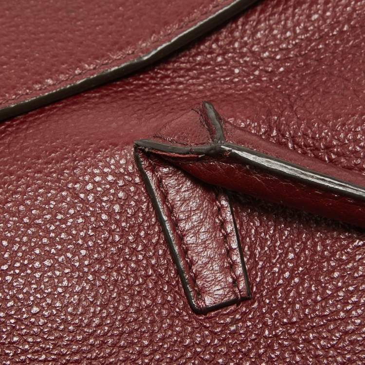 Pre Owned Tom Ford Dark Red Leather Turn-Lock Natalia Tote