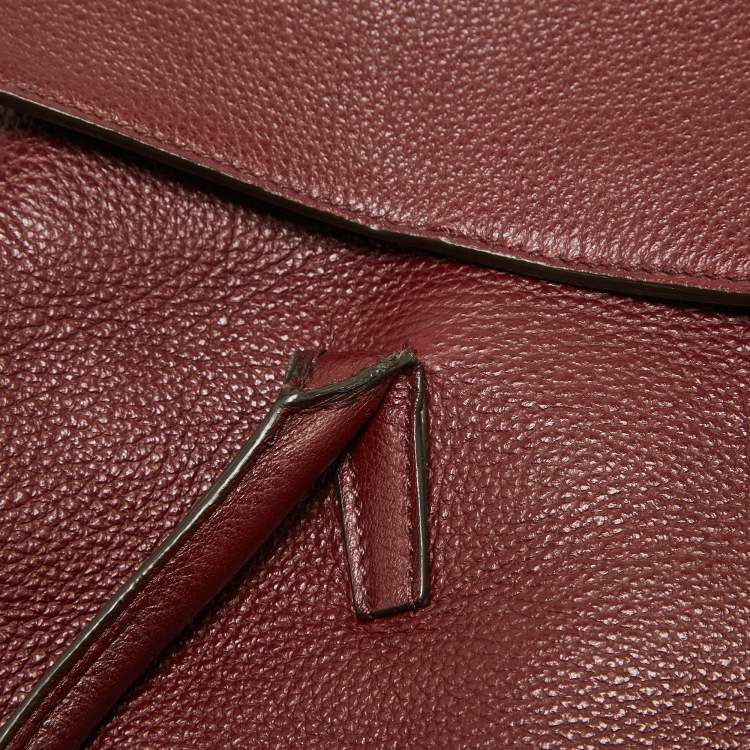 Pre Owned Tom Ford Dark Red Leather Turn-Lock Natalia Tote