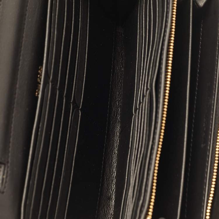 Pre Owned Tom Ford Beige/Black Logo Print Canvas and Leather Flap Wallet on Strap