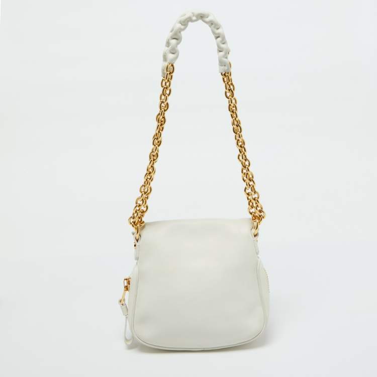 Pre Owned Tom Ford White Leather Mini Jennifer Shoulder Bag