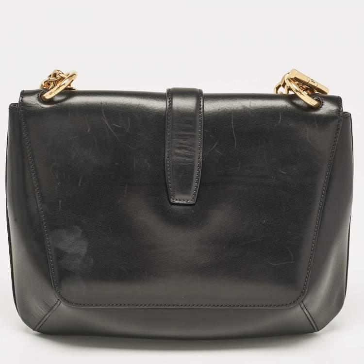 Pre Owned Tom Ford Black Leather Tara Chain Shoulder Bag