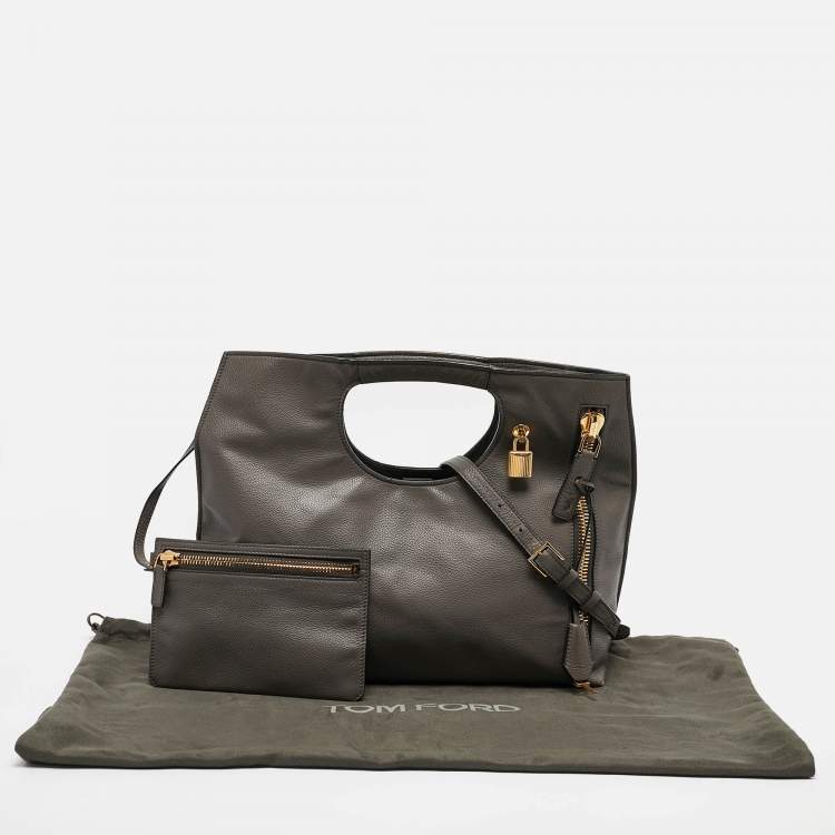 Pre Owned Tom Ford Grey Leather Alix Shoulder Bag